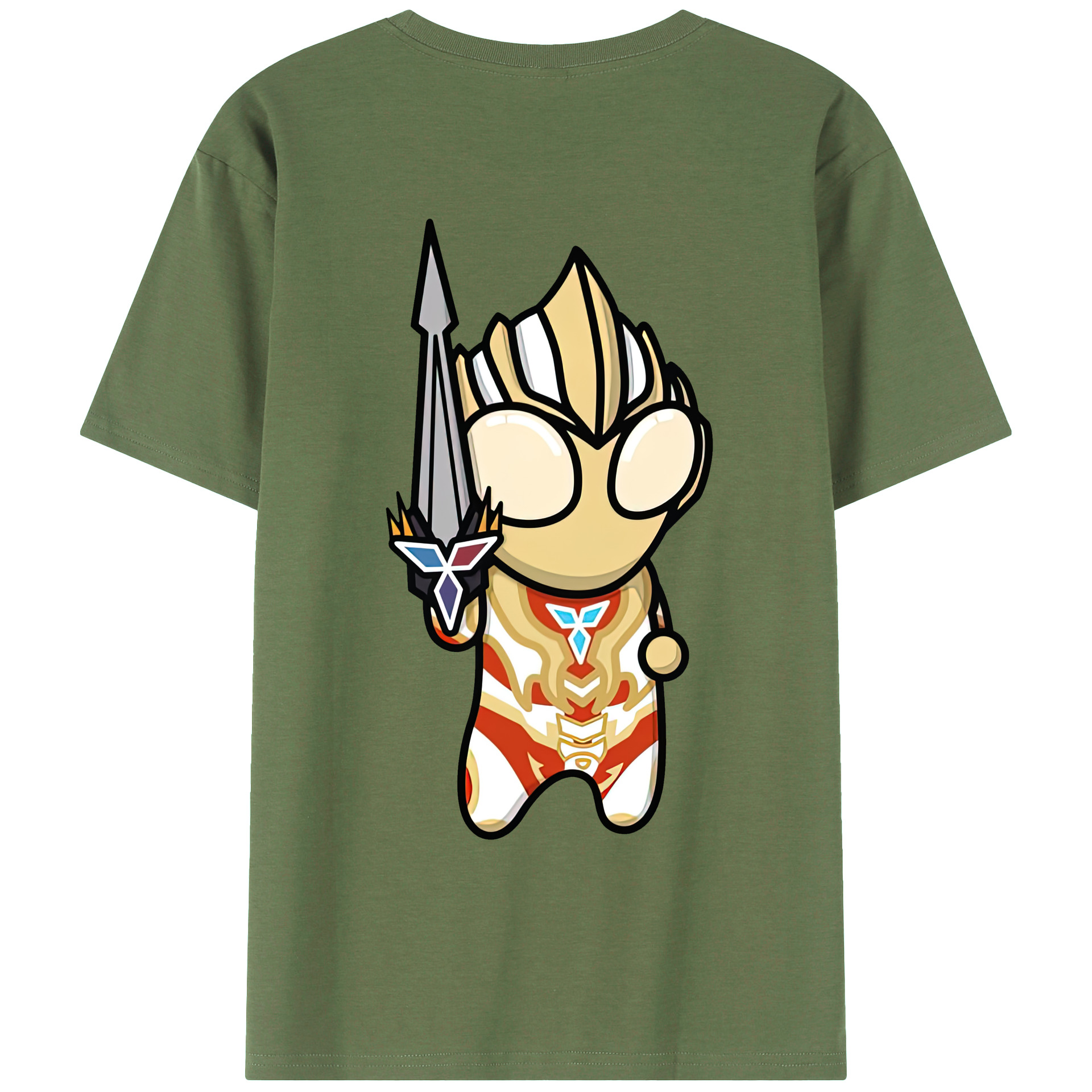 （画像用） ウルトラマン Ultraman 綿100％ メンズ半袖Tシャツ（バックプリント） 通気性